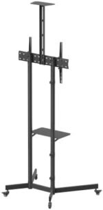 POWER LIGHT Mobile TV Stand for 37–70 Inch TVs, Height Adjustable Rolling TV Cart - Image 3