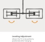 POWER LIGHT Dual Side-by-Side TV Ceiling Mount for 40-65 Inch Screens, Heavy-Duty Dual Display Ceiling Bracket, Adjustable Width 1500-2000mm, Height Adjustable 2000-3000mm Pole, 360° Rotation, Supports 100kg Total Load, Commercial Ceiling TV Mount, Black - Image 3