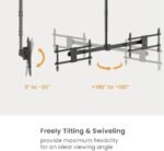 POWER LIGHT Dual Side-by-Side TV Ceiling Mount for 40-65 Inch Screens, Heavy-Duty Dual Display Ceiling Bracket, Adjustable Width 1500-2000mm, Height Adjustable 2000-3000mm Pole, 360° Rotation, Supports 100kg Total Load, Commercial Ceiling TV Mount, Black - Image 2
