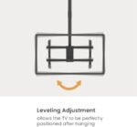 POWER LIGHT Heavy-Duty Telescoping TV Ceiling Mount for 43-86 Inch TVs, Height Adjustable Ceiling TV Bracket for Flat & Curved TVs, Universal VESA Up to 600x400mm, 360° Swivel, 60kg Capacity, Black - Image 5