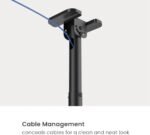 POWER LIGHT Heavy-Duty Telescoping TV Ceiling Mount for 43-86 Inch TVs, Height Adjustable Ceiling TV Bracket for Flat & Curved TVs, Universal VESA Up to 600x400mm, 360° Swivel, 60kg Capacity, Black - Image 2