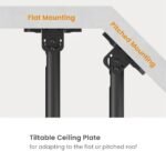 POWER LIGHT Heavy-Duty Telescoping TV Ceiling Mount for 43-86 Inch TVs, Height Adjustable Ceiling TV Bracket for Flat & Curved TVs, Universal VESA Up to 600x400mm, 360° Swivel, 60kg Capacity, Black - Image 4