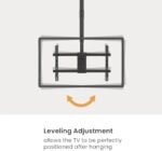 POWER LIGHT Dual Back-to-Back TV Ceiling Mount for 40-75 Inch Screens, Heavy-Duty Dual Display Ceiling Bracket, Full 360° Rotation, Height Adjustable 2500-3000mm Pole, VESA 600x400, Supports 100kg Total Load, Commercial Ceiling TV Mount, Black - Image 3
