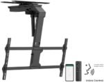 POWER LIGHT Large Smart Electric Flip-Down TV Ceiling Mount for 43-86 Inch TVs, Motorized TV Ceiling Mount with RF Remote & App Control, Universal VESA Up to 800x400mm, Electric Ceiling TV Bracket, 45kg Capacity, Black