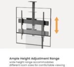 POWER LIGHT Motorized Mobile TV Stand with Wheels for 55-100 Inch TVs - Image 4