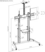 POWER LIGHT Mobile TV Stand with Wheels for 60-100 Inch TVs - Image 6