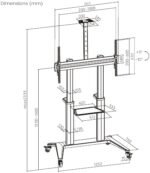 POWER LIGHT Mobile TV Stand with Wheels for 70-120 Inch TVs - Image 5