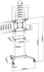 POWER LIGHT Rotating Mobile TV Stand for 37-70 Inch Interactive Displays - Image 6