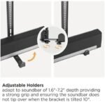 POWER LIGHT Universal Soundbar & Video Bar Mount, VESA Compatible Soundbar Bracket for TV Mounts, Adjustable Depth 40-182mm, Supports 15kg, Fits Soundbars 508-1143mm Wide, Mount Above or Below TV, Black - Image 3