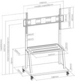 POWER LIGHT Mobile TV Stand with Wheels for 55-100 Inch TVs - Image 3