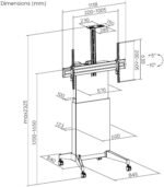 POWER LIGHT Motorized Mobile TV Stand with Wheels for 55-100 Inch TVs - Image 6