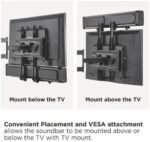 POWER LIGHT Universal Soundbar & Video Bar Mount, VESA Compatible Soundbar Bracket for TV Mounts, Adjustable Depth 40-182mm, Supports 15kg, Fits Soundbars 508-1143mm Wide, Mount Above or Below TV, Black - Image 4