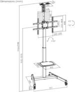 POWER LIGHT Mobile TV Stand with Wheels for 37-70 Inch TVs - Image 5