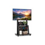 POWER LIGHT Mobile TV Stand for 40–86 Inch TVs - Black