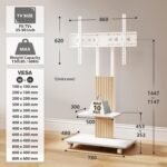 Rfiver Heavy Duty Rolling TV Stand for 55–90 Inch TVs - TF1304WHT - Image 3