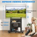 POWER LIGHT Mobile TV Stand for 40–86 Inch TVs - Black - Image 2